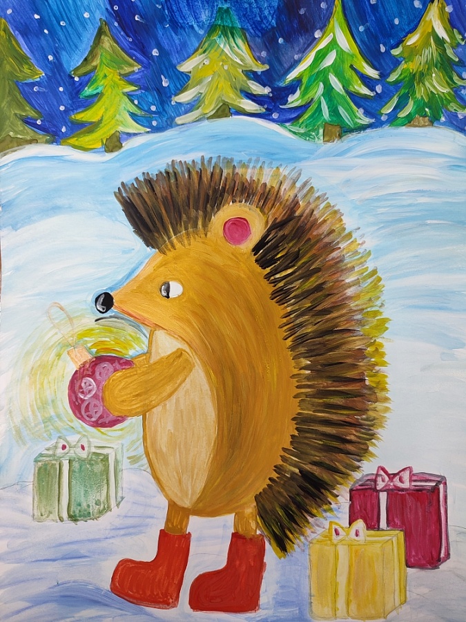 В студии изобразительного искусства «Радуга» (педагог Кравцова Алёна Николаевна) прошёл детский творческий конкурс "Новогодние зарисовки".