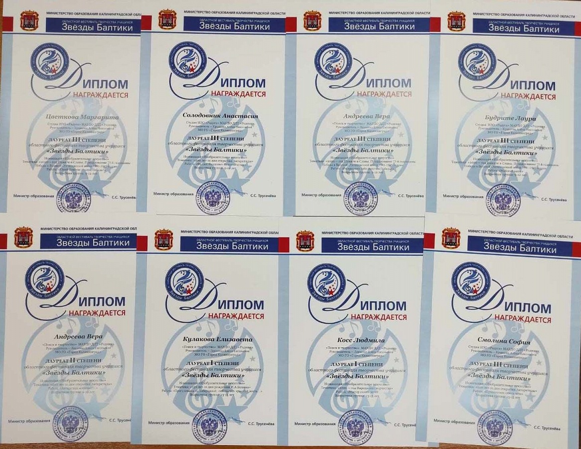 Звезды Балтики: ИЗО