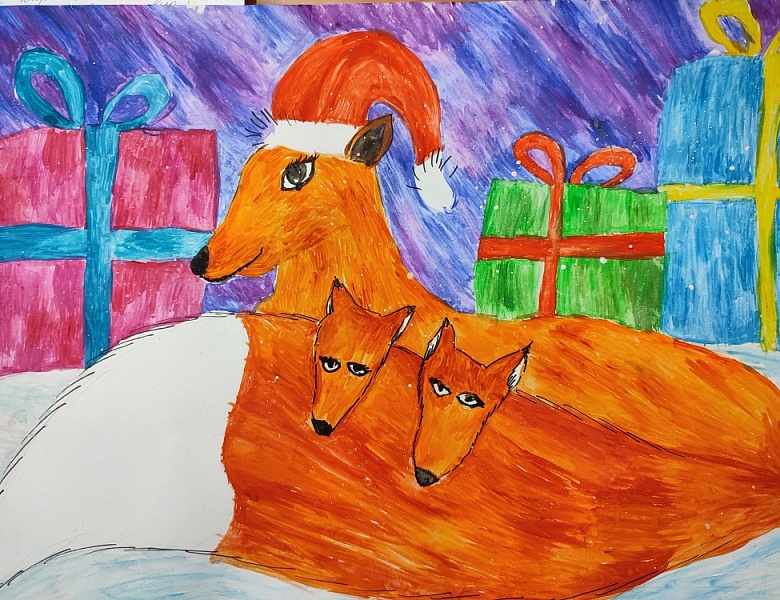 В студии изобразительного искусства «Радуга» (педагог Кравцова Алёна Николаевна) прошёл детский творческий конкурс "Новогодние зарисовки".